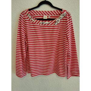 Rafaella Weekend Size XLP Womens Anchor Design Pink and White Womens Top